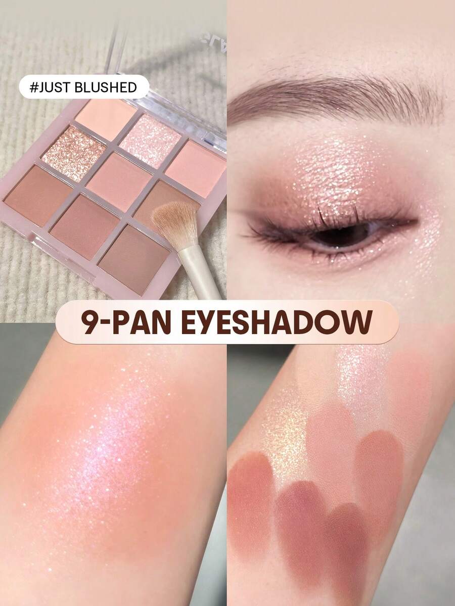 SHEGLAM Just Blushed 9色眼影盤 品牌 美容 化妝 化妝品 適合女性與女孩 完美搭配冬季春季 Y2K 時尚 流行 生日 情人節禮物 假期 派對準備就緒 最佳顏色 - Just Blushed - 查看 1