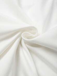 GlowEve Women's White V-Neck Short Sleeve Embroidered Ruffle Trim Fitted Waist Slim Sexy Commuter Versatile Chic Design T-Shirt, Spring/Summer - White - View 7