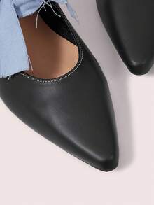 CUCCOO DOLLMOD Sepatu Flat Kasual Serbaguna Ujung Lancip Wanita Sepatu Musim Semi - Hitam - View 9