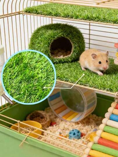 Đồ trang trí chuồng hamster tái sử dụng - 5 tấm thảm cỏ có thể giặt được dành cho thú cưng nhỏ, vật liệu lót chuồng thay thế cho chuột lang.