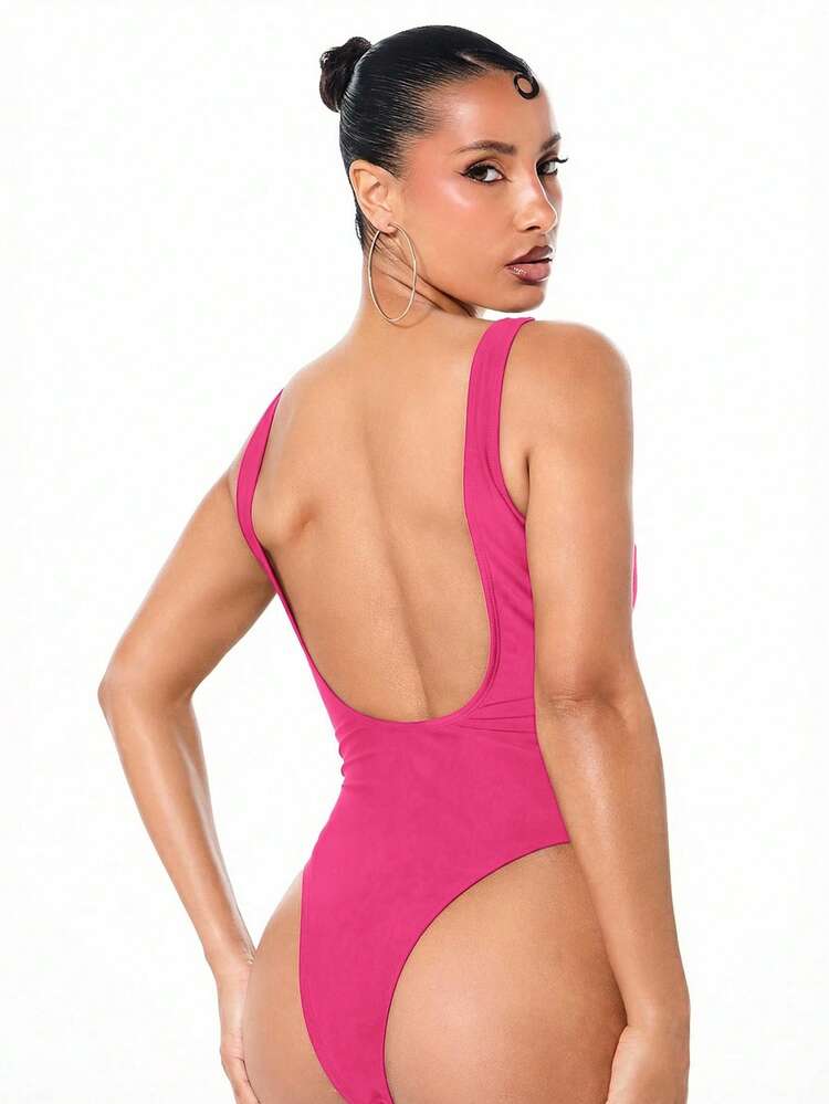 BABYPHAT Scoop Neck One Piece Swimsuit With Unicorn Print Design For Beach Pool Swimming Summer Vacation