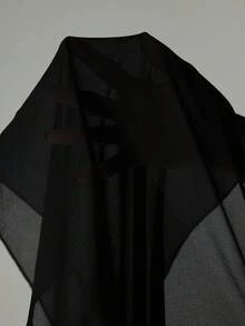 SHEIN Tall Áo len nữ dệt kim cổ nhún bèo bất đối xứng vai, kiểu dáng thanh lịch, thích hợp cho mùa thu/đông, màu đen. - màu đen - Xem 13