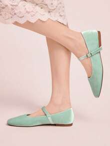 CUCCOO DOLLMOD Women's Casual Versatile Commute Simple Flats For Christmas Spring Shoes - Mint Green - View 4