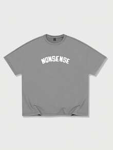 ROMWE MEN Street Life 1件男士卡通蝙蝠袖圆领短袖休闲T恤 - 灰色 - 查看 2