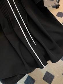 GlowEve CURVE Áo kiểu dáng mùa xuân/hè mới, màu đen, cổ Peter Pan, cổ tròn, dễ thương, cỡ lớn. - Nhiều màu - Xem 3