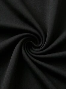 Franclia 黑色针织纹理修身抽绳双头拉链女式短袖T恤，黑色上衣，夏季度假，夏季上衣，女士休闲上衣，女士度假装。时尚休闲通勤装，商务办公装，百搭时尚日常休闲装，都市教师职业装 - 黑色 - 查看 7