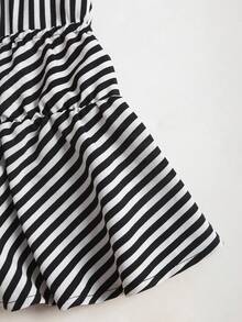 Sweetra Women's Striped Criss-Cross Back Ruffle Hem Camisole - Multicolor - View 4