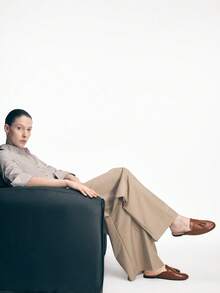 Mnmlis Scarpe da donna casual e versatili con design a nappine, slip-on e con suola piatta - colore caramello - Visualizzare 12