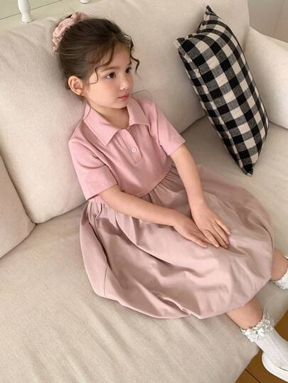 Dazy Kids Young Girl Color Block Ruffle Casual Everyday Party Dress