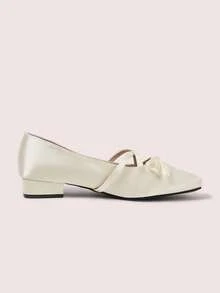 CUCCOO DOLLMOD White Vintage Square Toe Multi-Bow Fashion Ladies Medium Heel Low Heel Mary Jane Spring Shoes - Off-white - View 8