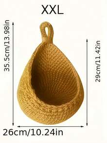 1PC Bohemian Woven Teardrop Wall Hanging Basket Storage For Kitchen Fruits Vegetables Home Decor Organizer Plant Holder Farmhouse Style - Khaki - View 12