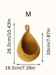 1PC Bohemian Woven Teardrop Wall Hanging Basket Storage For Kitchen Fruits Vegetables Home Decor Organizer Plant Holder Farmhouse Style - Khaki - View 9