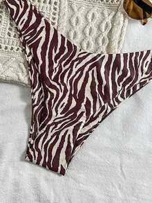 Swim Vcay Swim Mod 夏季两件式泳衣，可调节肩带随机印花上衣和高腰泳裤，夏季沙滩度假比基尼套装 - 彩色 - 查看 4