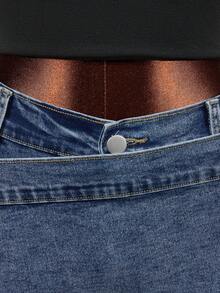 Mistrie Quần short denim dáng ôm, thoải mái dành cho nữ, thích hợp cho mùa hè. - Màu xanh lam - Xem 3