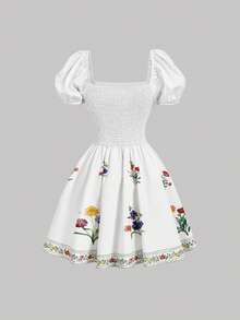 SHEIN MOD 女士印花波西米亚风连衣裙，适合度假、浪漫场合、夏季穿着、海滩度假、休闲度假、西式穿着。 - 彩色 - 查看 6