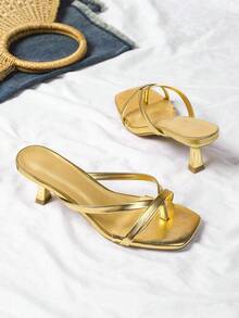 Arave Spring/Summer New Leopard Print Sexy Kitten Heel Sandals, Fashion Versatile High Heels For Women - Gold - View 5