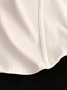 EMERY ROSE 女士休闲纯色褶皱腰V领短袖T恤 - 杏色 - 查看 6