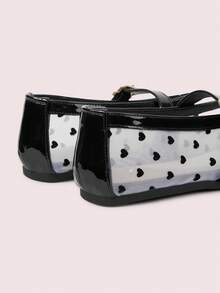 CUCCOO DOLLMOD 女士米色网眼方头玛丽珍鞋，平底金属扣，甜美通勤约会优雅鞋 - 米色 - 查看 10