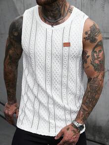 Manfinity CasualCool 男士休闲百搭圆领背心 - 米色 - 查看 7