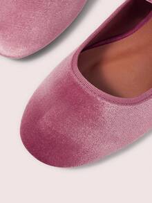 CUCCOO DOLLMOD Women's Shoes Medium Purple Round Toe Velvet Flats Spring Shoes - Light pink. - View 9