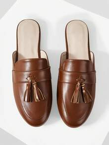 Mnmlis Scarpe da donna casual e versatili con design a nappine, slip-on e con suola piatta - colore caramello - Visualizzare 2