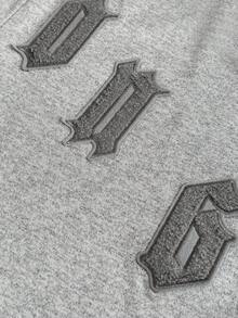 PAVTROS 男士宽松休闲字母贴布斜插口袋抽绳腰短裤 - 灰色 - 查看 4