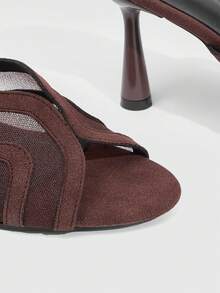 CUCCOO SZL Giày sandal cao gót nữ mùa xuân - Cà phê nâu - Xem 6