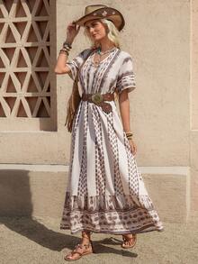 Wildy 波西米亚风休闲美式乡村西部复古印花女装日常基本款度假通勤短袖连衣裙音乐节波西米亚夏季连衣裙女装夏季连衣裙夏季服装夏季服装女装夏季度假服装女装夏季度假服装女装夏季度假服装女装夏季度假服装女装休闲连衣裙波西米亚风休闲连衣裙休闲长裙女装休闲服装 - 彩色 - 查看 7