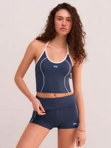 Athîral Ensemble sport décontracté femme à rayures bicolores - Gris - Voir 4