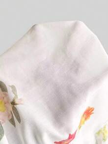 Linhara 大码女装春夏印花立领长袖休闲沙滩衬衫搭配简约宽松印花短裤套装，百搭休闲沙滩波西米亚风度假两件套 - 彩色 - 查看 7