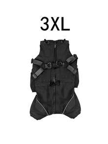 Áo khoác cho thú cưng bốn chân chống gió, thiết kế ngực và lưng, có thể dùng kèm dây xích, kiểu dáng mới, giữ ấm và chống lạnh. - đen - Xem 14