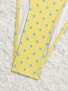 Bonvoyette Bộ đồ bơi 3 mảnh dành cho nữ, họa tiết chấm bi, kiểu dáng tam giác nhỏ, buộc dây bên hông, xếp ly, thích hợp cho tiệc trà chiều mùa hè trên bãi biển. - Nhiều màu - Xem 5