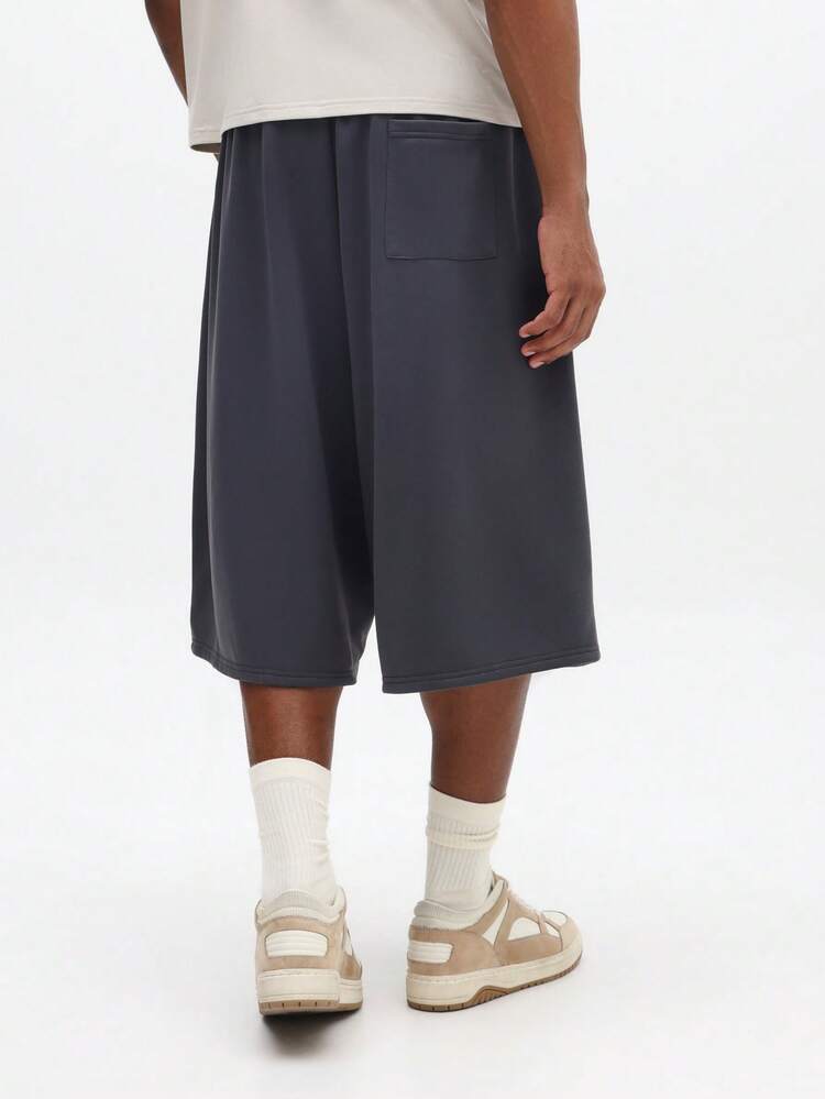 남성용 루즈핏 차콜 저지 캐주얼 반바지, 여름 편안함과 일상 스트리트웨어 스타일을 위한 옆주머니 포함