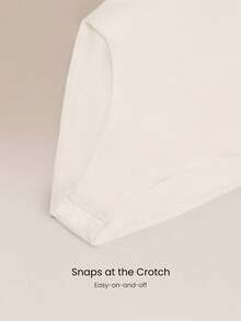 GLOWMODE Ribbed Pima Cotton Ready To Flow Ultra-Soft Breathable Lightweight Stretchy Snap Closure Non-Padded Short-Sleeve Crewneck Thong Bodysuit Yoga Pilates Studio Daily Casual Wear - White - View 3