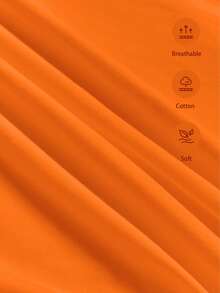 SHEIN 年轻男孩休闲简约圆领T恤，适合夏季 - 橘色 - 查看 4