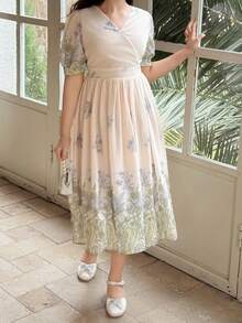 Dazy Kids Vestido de férias de verão com estampa floral para meninas pré-adolescentes, manga curta e ideal para o verão. - Multicolorido - Ver 4