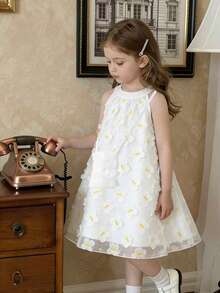 Souflis Souflis Young Girl' Sleeveless White Butterfly Embroidered Halter Dress With White Crossbody Bag, Elegant Party Princess Dress, Summer Holiday Outfit - White - View 3