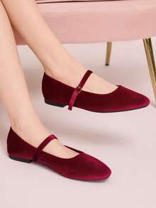 CUCCOO DOLLMOD Zapatos planos versátiles y casuales para ir al trabajo para Navidad - Rojo violeta - Ver 1