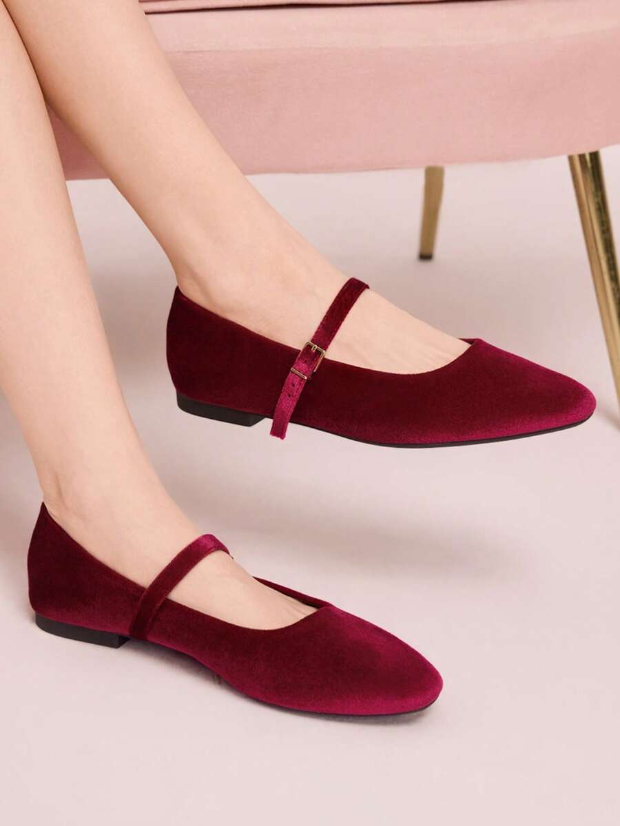 CUCCOO DOLLMOD Zapatos planos versátiles y casuales para ir al trabajo para Navidad - Rojo violeta - Ver 1