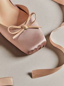 Hauture Sepatu Hak Tinggi Wanita Elegan dengan Hiasan Pita dan Tali Pergelangan Kaki - Coral Pink - View 6