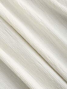 Sweetra French Ruffled Collar 2 In 1 Design T-Shirt With Pleated Details, Paired With Straight-Leg Drawstring Pants, Casual Chic Matching Set For Women, Spring/Summer - Apricot - View 6