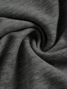 SHEIN Teen Girls' Loose Casual Comfortable Mid-Waist Contrast Color Drawstring Sweatpants, Autumn/Winter Wide Leg Sweatpants Comfy Pants Baggy Sweat Pants Loose Pants - Dark Grey - View 8