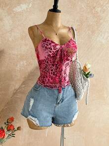 Soleia Áo hai dây họa tiết da báo dệt kim lưới mới cho kỳ nghỉ, kỳ nghỉ xuân, lễ Thánh Patrick, lễ Phục sinh dành cho phụ nữ, buổi hòa nhạc dành cho phụ nữ, thanh lịch, kỳ nghỉ, trang phục công sở thường ngày dành cho phụ nữ, phương Tây, dễ thương, boho, đồng quê, khiêm tốn, thời trang đường phố, nhiệt đới, gyaru, hoa, hở lưng - Nhiều màu - Xem 4