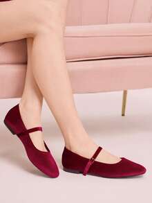 CUCCOO DOLLMOD Zapatos planos versátiles y casuales para ir al trabajo para Navidad - Rojo violeta - Ver 4