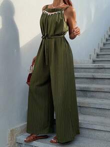 DAZY Women's Sleeveless Jumpsuit For Vacation & Travel - Green - View 5