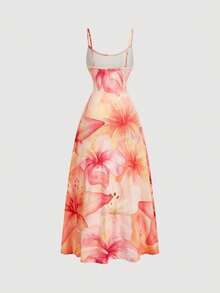 SHEIN MOD Đầm xòe in hoa xếp ly eo cỡ lớn - Nhiều màu - Xem 6