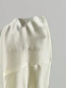 Elamini Elegant Women's Blouse With Bow Tie Lace Puff Sleeves - White - View 7