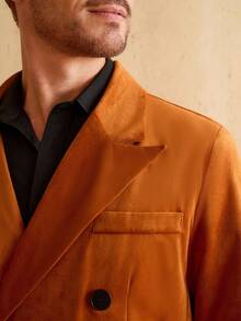Manfinity Homme Men's Solid Color Stand Collar Double-Breasted Jacket And Pants Casual Suit Set Men Double Breasted Suit Orange Outfits For Men Double Breasted Blazer Men Men Formal Wear European Style Clothes Men Summeroutfit Mens Vintage Outfit Mens Retro Outfit Orange Suit Men Retro Men Vintage Men Vintage Outfit For Men Retro Outfit For Men Mens Fashion Online Mens Suits For Men Blazer For Men Casual - Camel - View 2