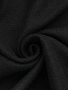 SHEIN LUNE Contrast Lace Raglan Sleeve Hoodie,Long Sleeve Tops Graduation,Back To School,Graduation,Teacher For Women,Back To School Pullover Fall Sweatshirt - Black - View 3