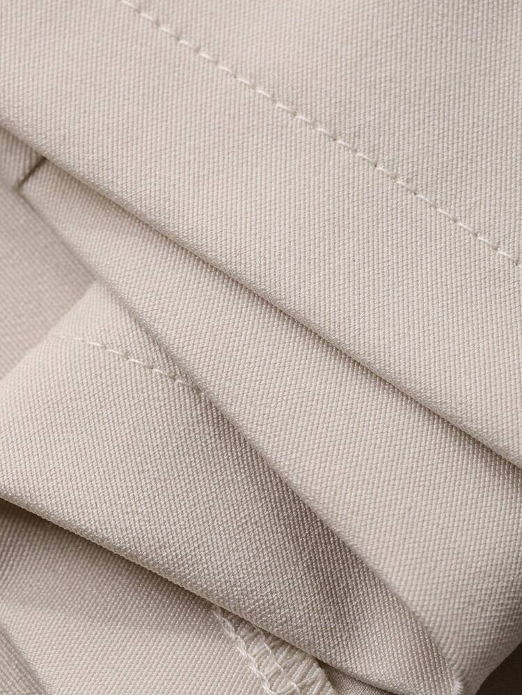 Women's Casual Solid Color Belted Shirt And Wide Leg Pants 2 Pieces Set, Spring/Summer